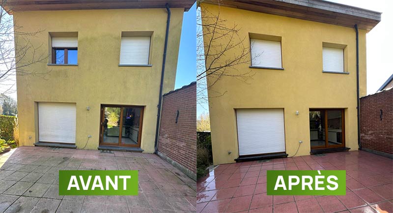 Nettoyage et peinture façade - PROBIORENOV :  artisan peintre  en Belgique : Région Flamande, Wallonne et Bruxelles …. Namur, Flandre, Wallonnie, Bruxelles, Liège .... Nettoyage façade, démoussage, traitement anti-mousse, ravalement peinture façade imperméabilisation hydrofuge façade . intervention en BELGIQUE : région Flamande, Wallonne et Bruxelles, Namur, Liège …. PROBIORENOV : entreprise de couverture en Belgique