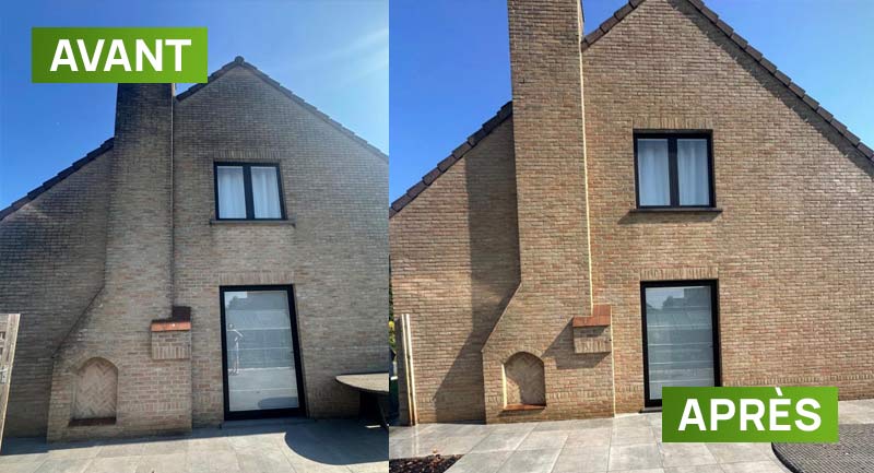 Nettoyage et peinture façade - PROBIORENOV :  artisan peintre  en Belgique : Région Flamande, Wallonne et Bruxelles …. Namur, Flandre, Wallonnie, Bruxelles, Liège .... Nettoyage façade, démoussage, traitement anti-mousse, ravalement peinture façade imperméabilisation hydrofuge façade . intervention en BELGIQUE : région Flamande, Wallonne et Bruxelles, Namur, Liège …. PROBIORENOV : entreprise de couverture en Belgique